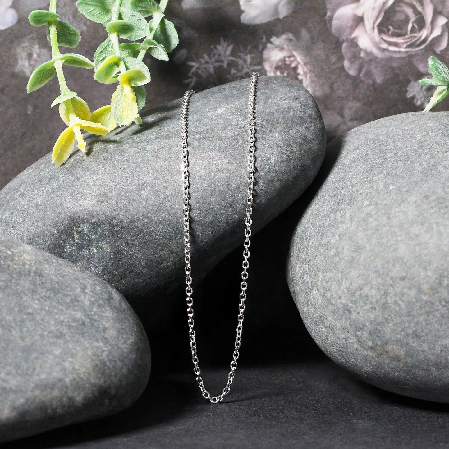 18k White Gold Diamond Cut Cable Link Chain (1.40 mm) RCJ Chains  CELESTIA LUXE JEWELLERS