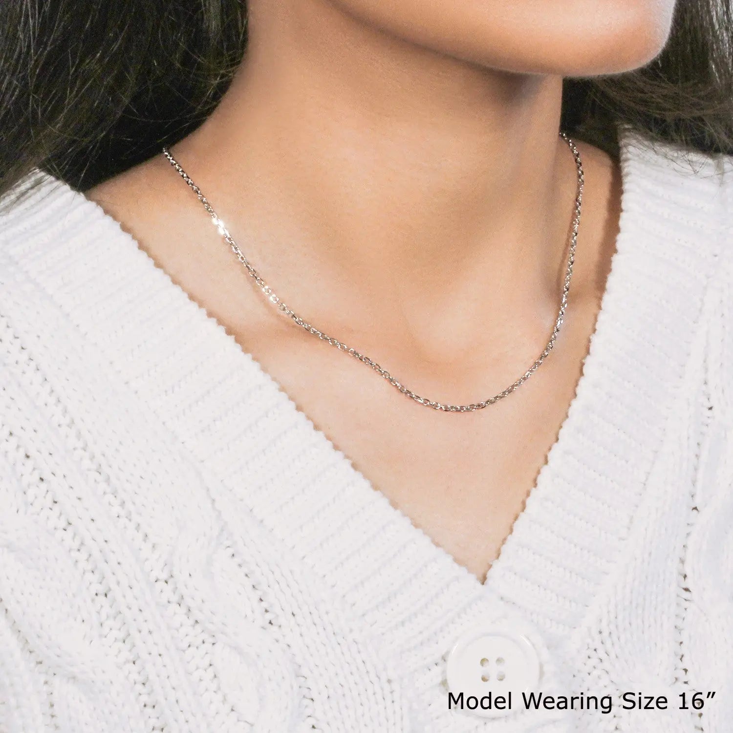 18k White Gold Diamond Cut Cable Link Chain (1.90 mm) RCJ Chains  CELESTIA LUXE JEWELLERS