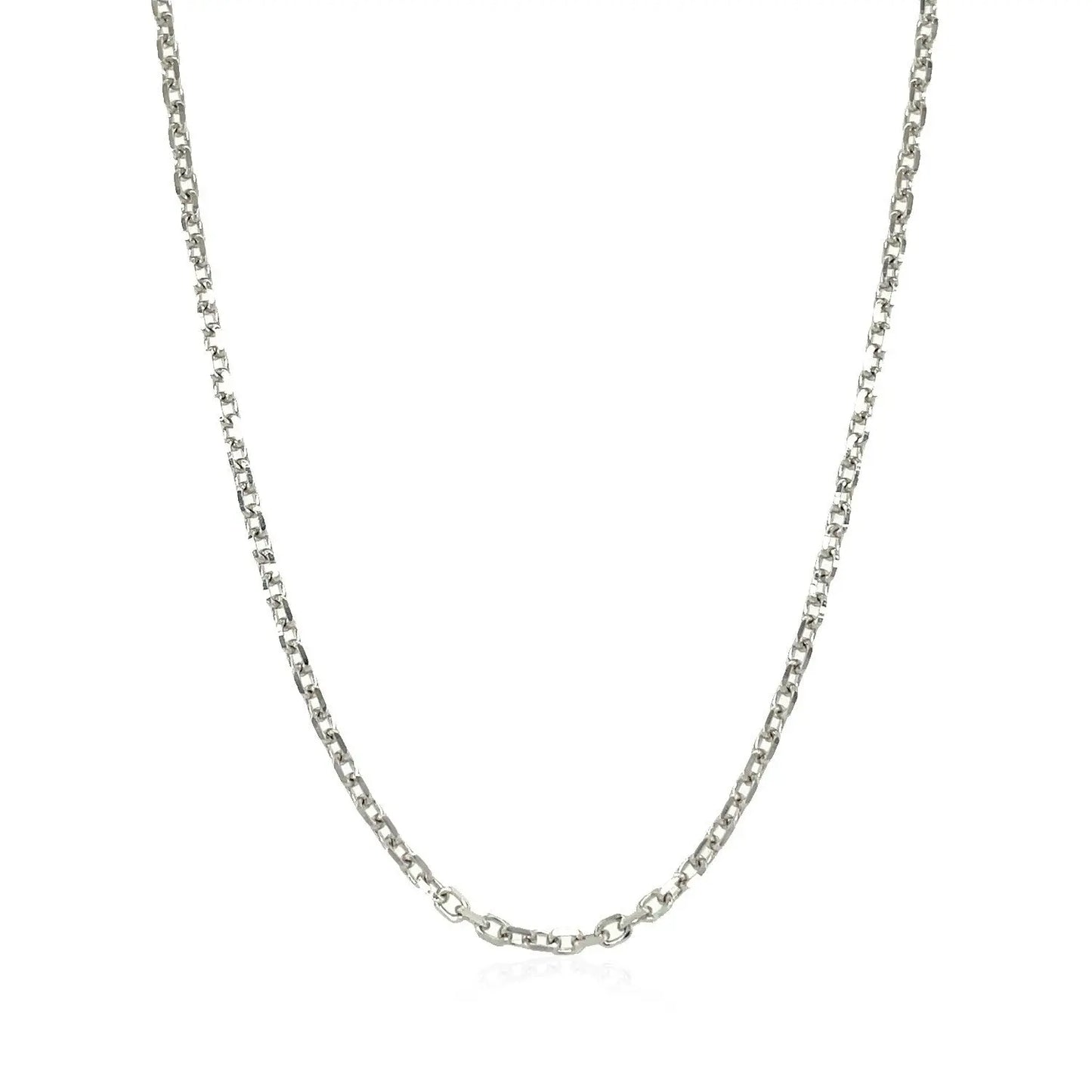 18k White Gold Diamond Cut Cable Link Chain (1.90 mm) RCJ Chains  CELESTIA LUXE JEWELLERS