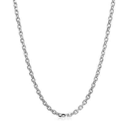 18k White Gold Diamond Cut Cable Link Chain (2.60 mm) RCJ Chains  CELESTIA LUXE JEWELLERS