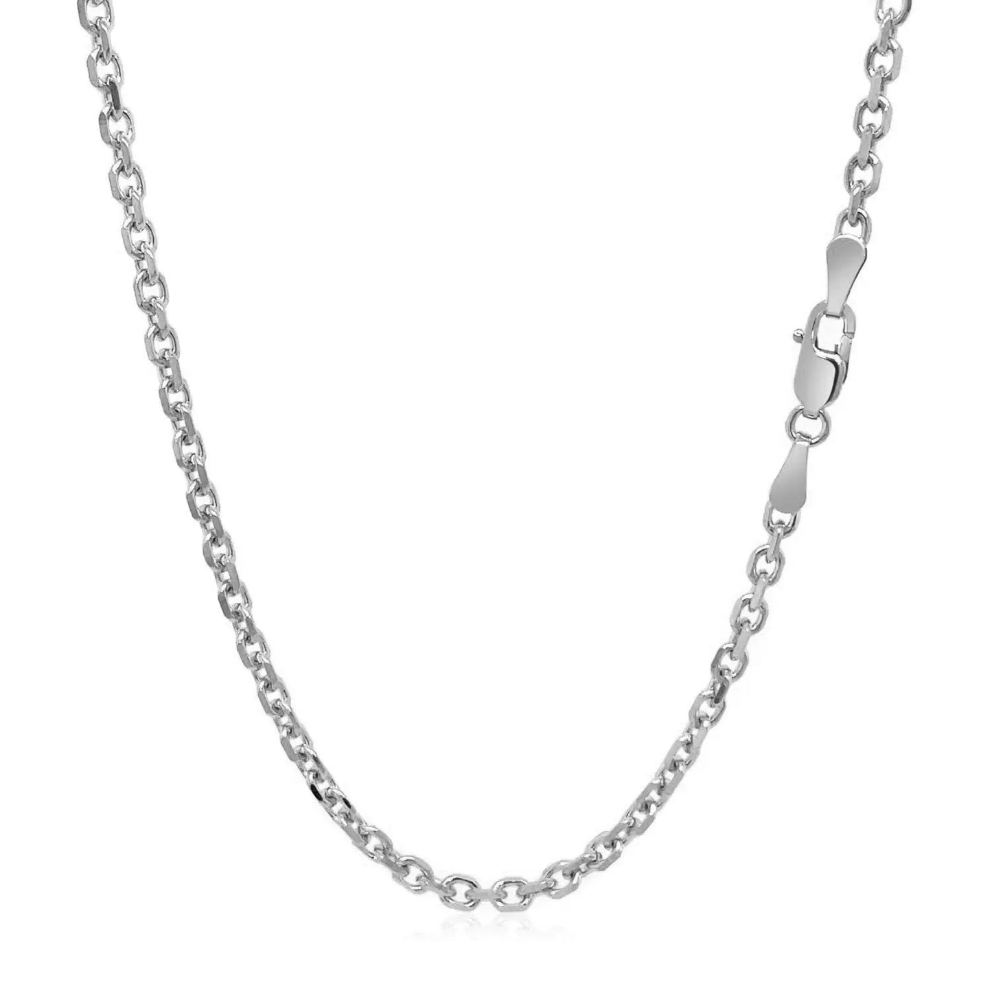 18k White Gold Diamond Cut Cable Link Chain (2.60 mm) RCJ Chains  CELESTIA LUXE JEWELLERS