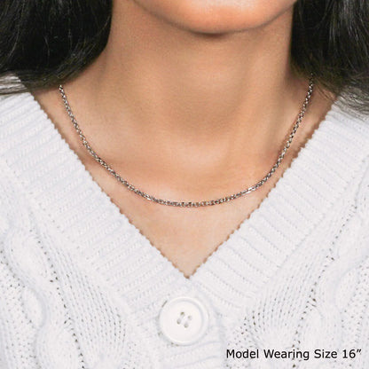 18k White Gold Diamond Cut Cable Link Chain (2.60 mm) RCJ Chains  CELESTIA LUXE JEWELLERS