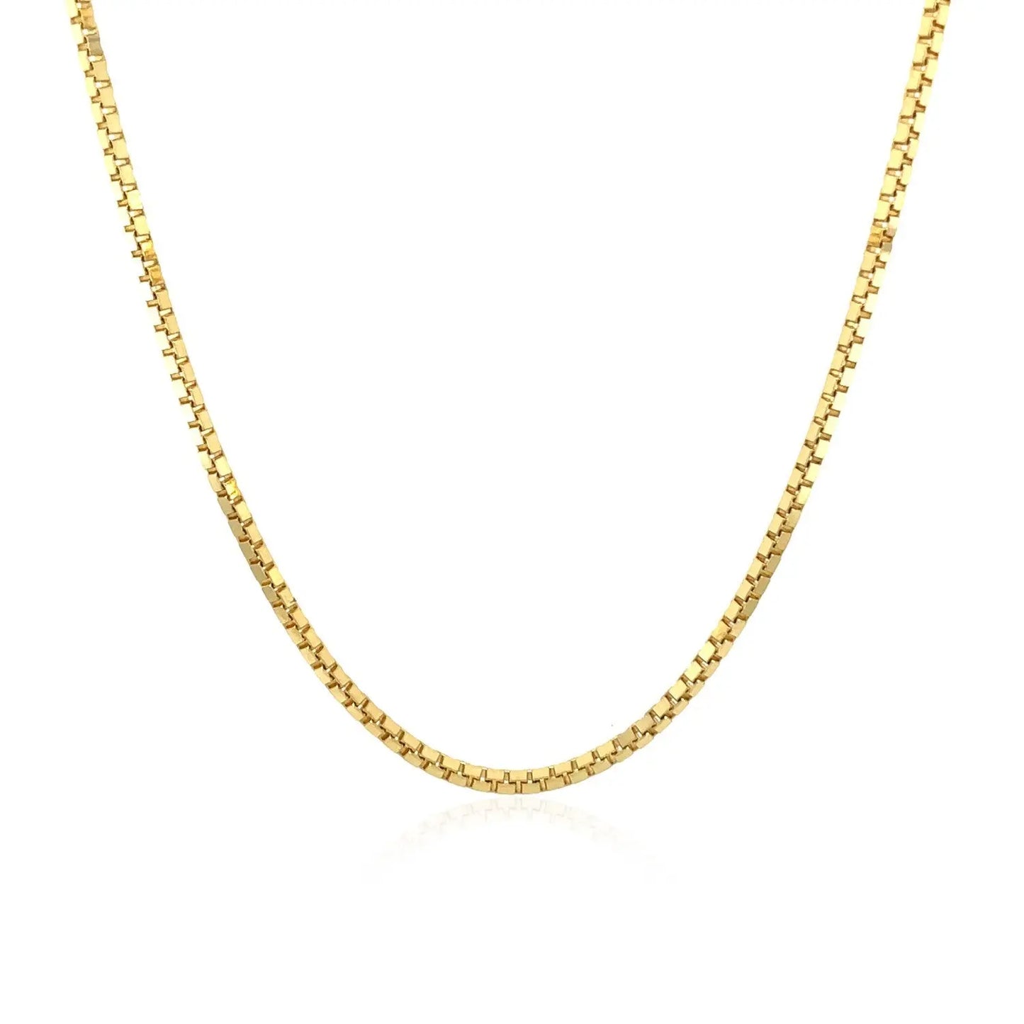 18k Yellow Gold Classic Box Chain (1.40 mm) RCJ Chains  CELESTIA LUXE JEWELLERS