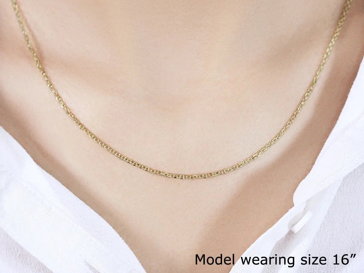 18k Yellow Gold Diamond Cut Cable Link Chain (1.50 mm) RCJ Chains  CELESTIA LUXE JEWELLERS