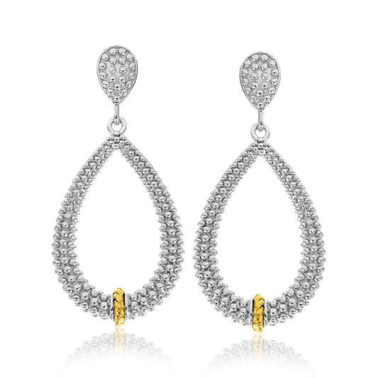 18k Yellow Gold & Sterling Silver Diamond Accented Graduated Popcorn Earrings RCJ Earrings  CELESTIA LUXE JEWELLERS