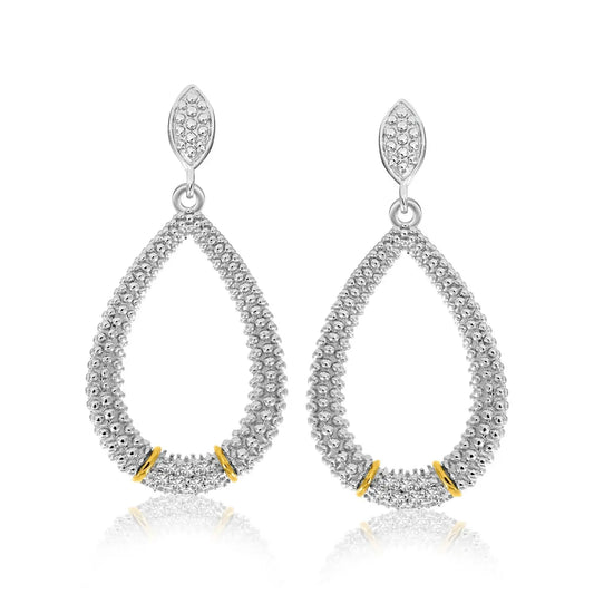 18k Yellow Gold & Sterling Silver Diamond Accented Graduated Popcorn Earrings RCJ Earrings  CELESTIA LUXE JEWELLERS