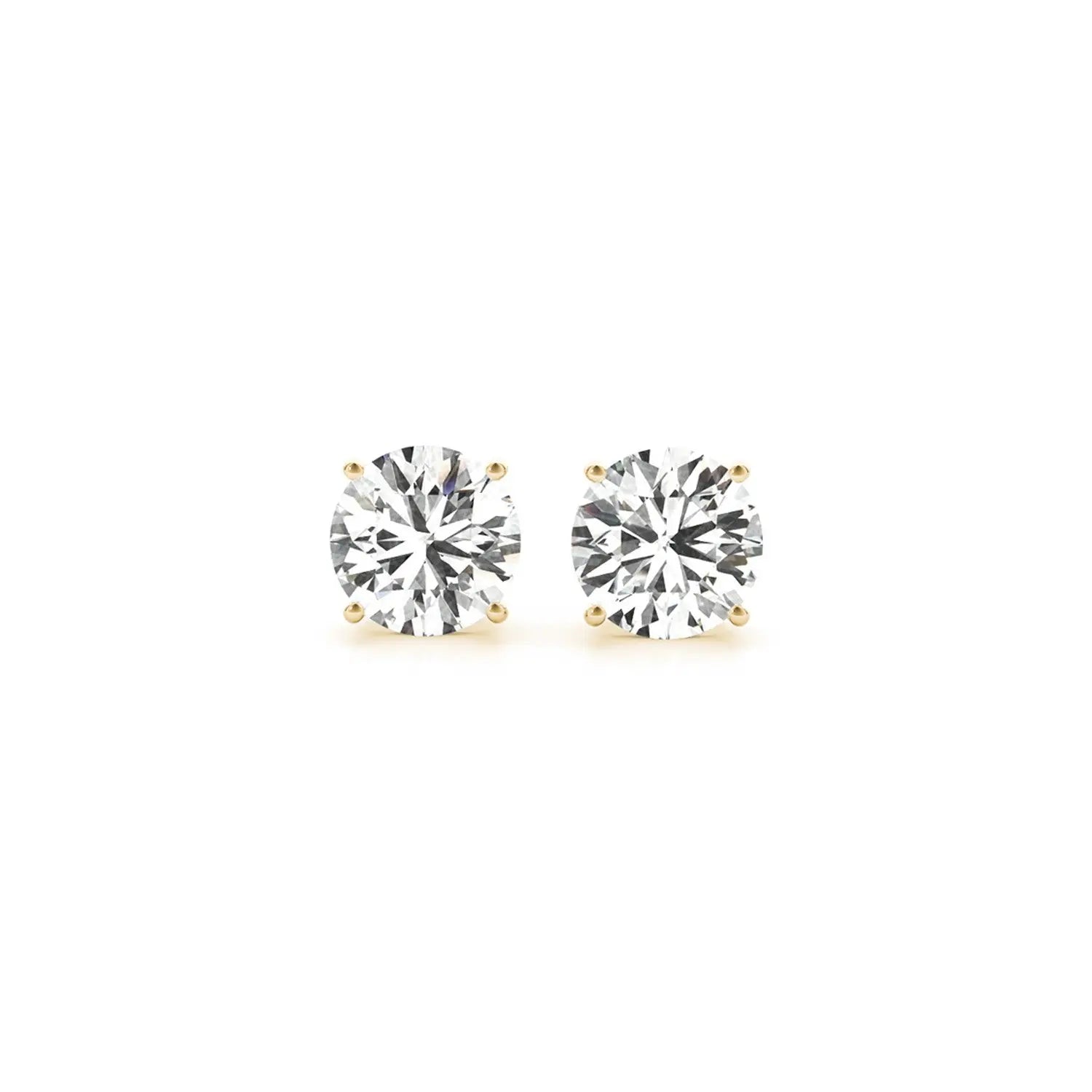 2 cttw Certified IGI Lab Grown Round Diamond Earrings 14k Yellow Gold (G/VS2) RCJ Earrings  CELESTIA LUXE JEWELLERS