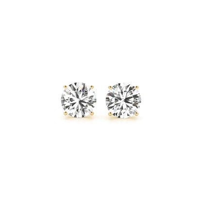 2 cttw Certified IGI Lab Grown Round Diamond Earrings 14k Yellow Gold (G/VS2) RCJ Earrings  CELESTIA LUXE JEWELLERS