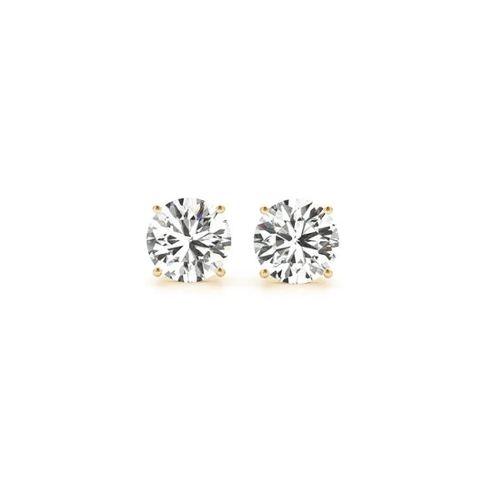 2 cttw Certified IGI Lab Grown Round Diamond Earrings 14k Yellow Gold (G/VS2) RCJ Earrings  CELESTIA LUXE JEWELLERS
