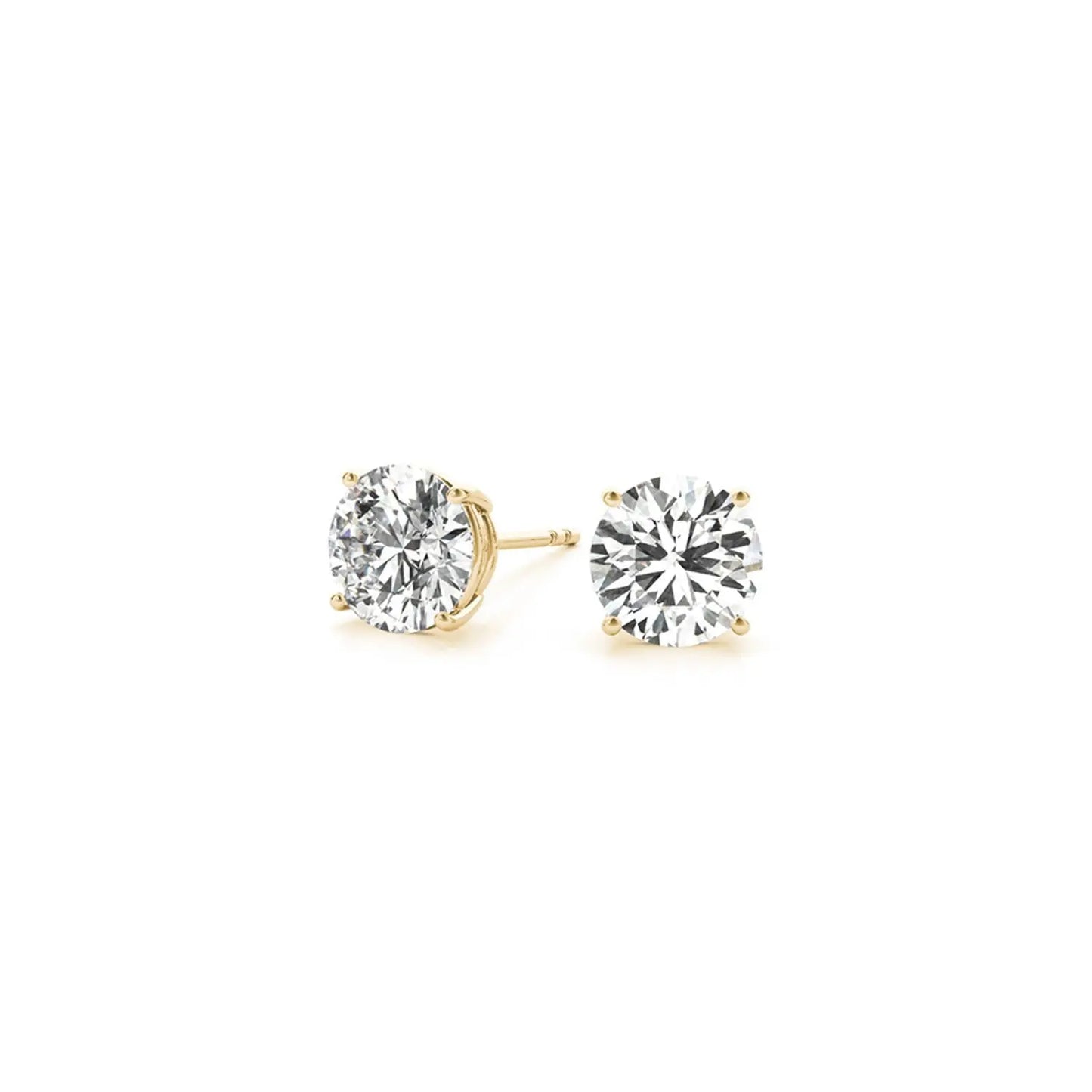 2 cttw Certified IGI Lab Grown Round Diamond Earrings 14k Yellow Gold (G/VS2) RCJ Earrings  CELESTIA LUXE JEWELLERS