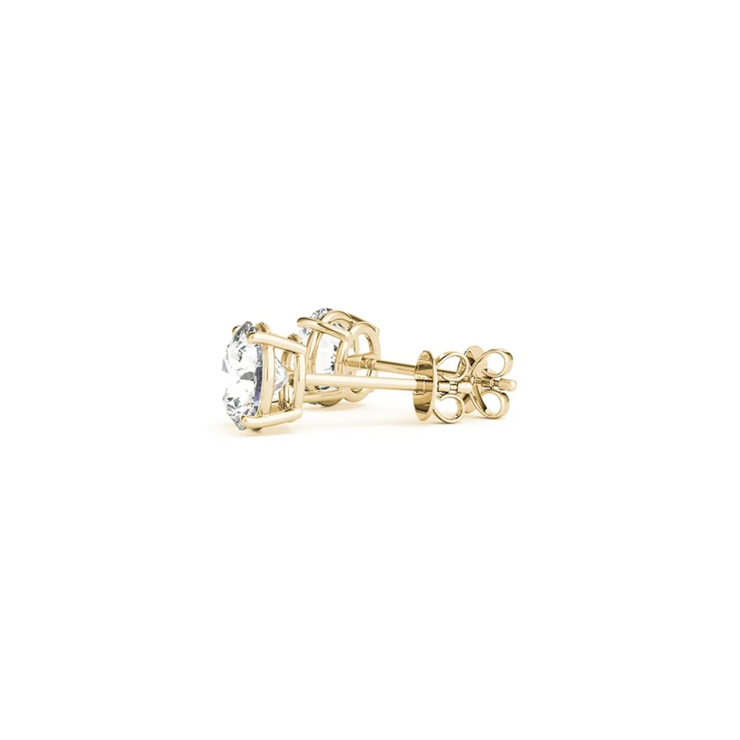 2 cttw Certified IGI Lab Grown Round Diamond Earrings 14k Yellow Gold (G/VS2) RCJ Earrings  CELESTIA LUXE JEWELLERS