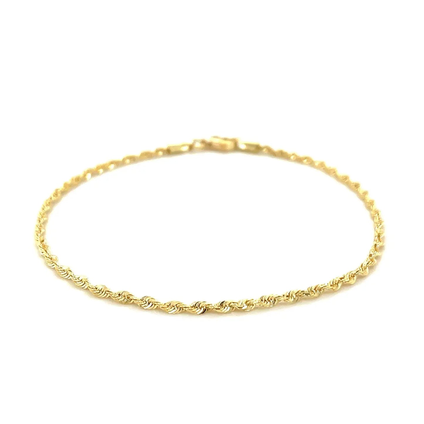 2.0mm 10k Yellow Gold Diamond Cut Rope Anklet RCJ Anklets  CELESTIA LUXE JEWELLERS