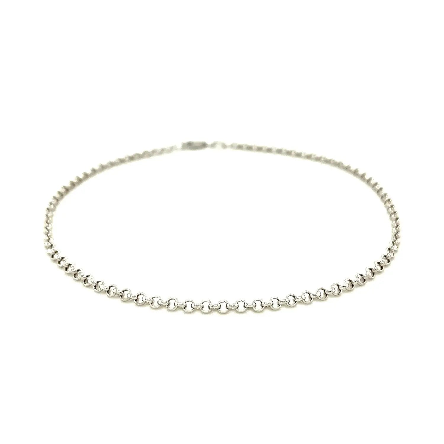 2.3mm 10k White Gold Rolo Anklet RCJ Anklets  CELESTIA LUXE JEWELLERS