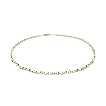 2.3mm 10k White Gold Rolo Anklet RCJ Anklets  CELESTIA LUXE JEWELLERS