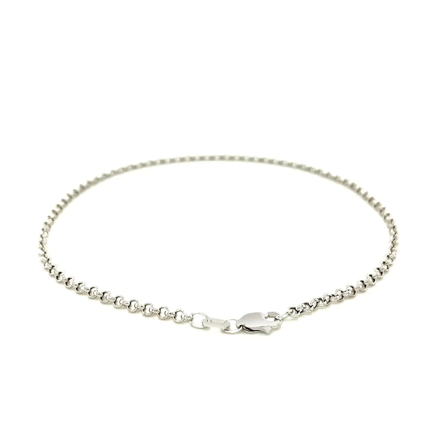 2.3mm 10k White Gold Rolo Anklet RCJ Anklets  CELESTIA LUXE JEWELLERS