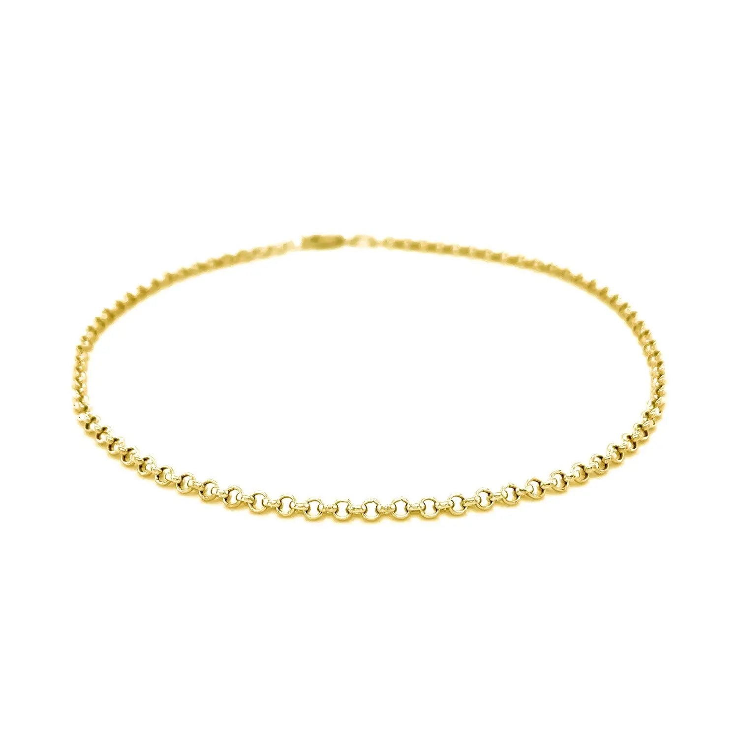 2.3mm 10k Yellow Gold Rolo Anklet RCJ Anklets  CELESTIA LUXE JEWELLERS