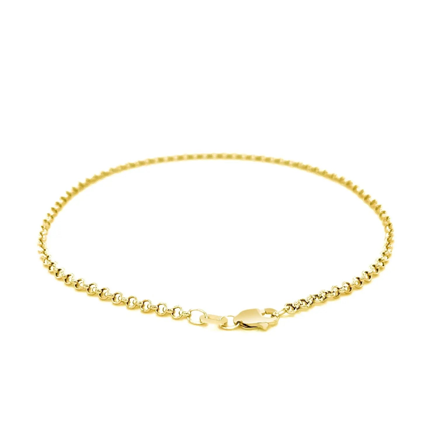 2.3mm 10k Yellow Gold Rolo Anklet RCJ Anklets  CELESTIA LUXE JEWELLERS