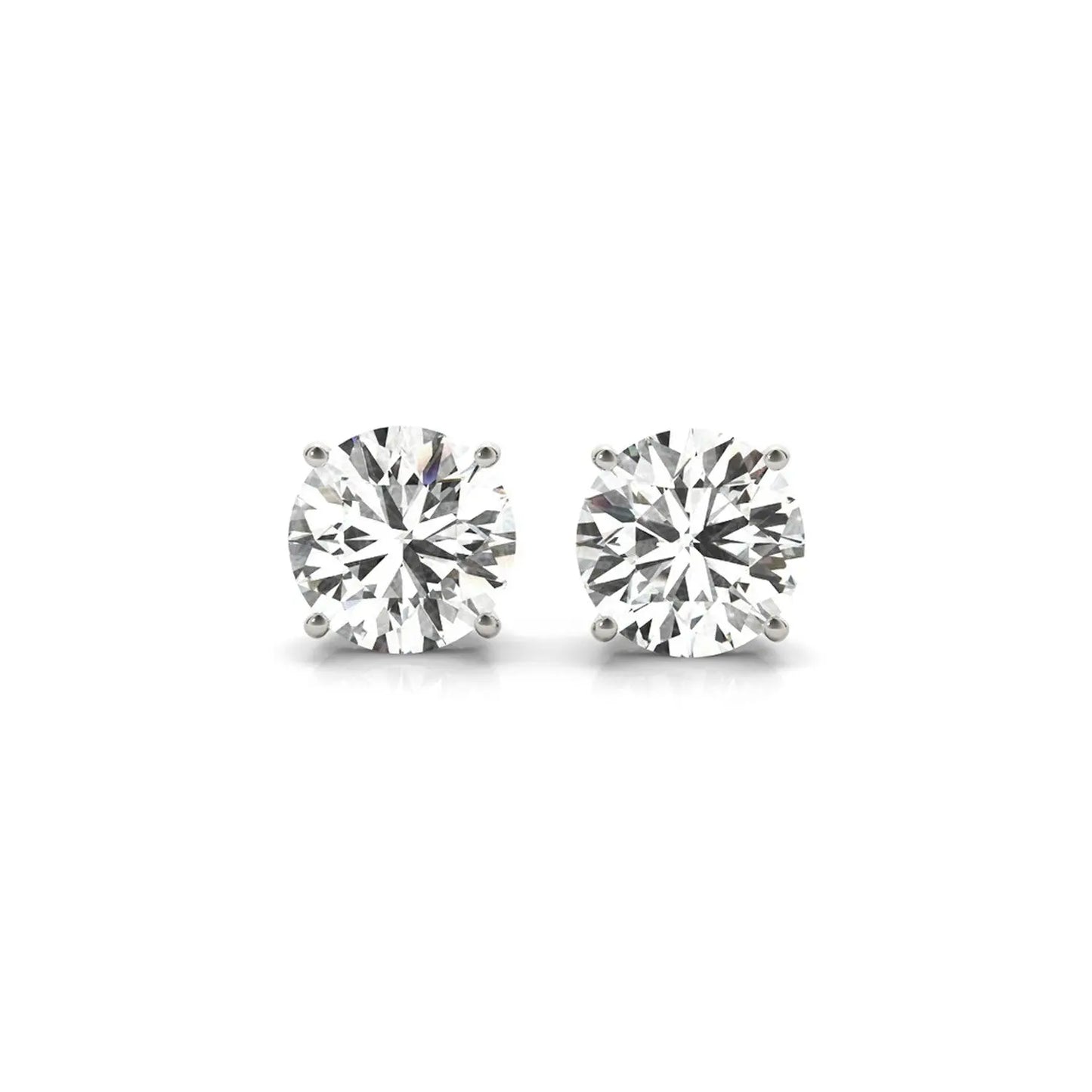 4 cttw Certified IGI Lab Grown Round Diamond Stud Earrings 14k White Gold(G/VS2) RCJ Earrings  CELESTIA LUXE JEWELLERS