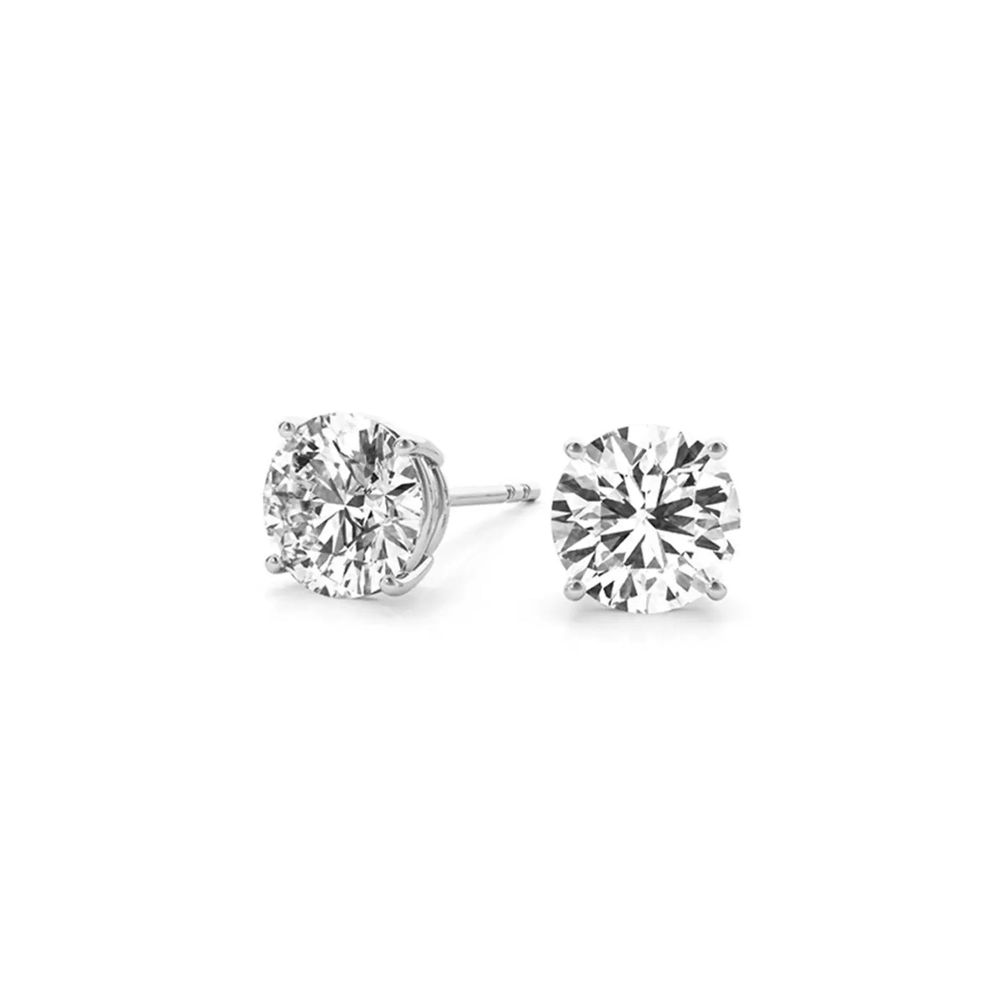 4 cttw Certified IGI Lab Grown Round Diamond Stud Earrings 14k White Gold(G/VS2) RCJ Earrings  CELESTIA LUXE JEWELLERS