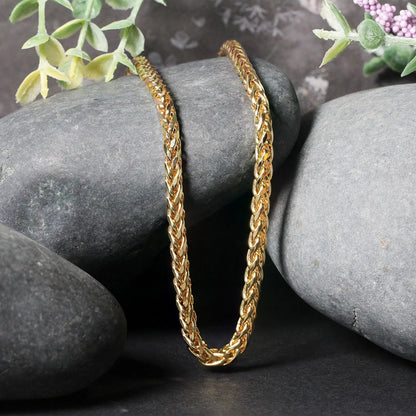4.1mm 14k Yellow Gold Diamond Cut Round Franco Chain RCJ Chains  CELESTIA LUXE JEWELLERS