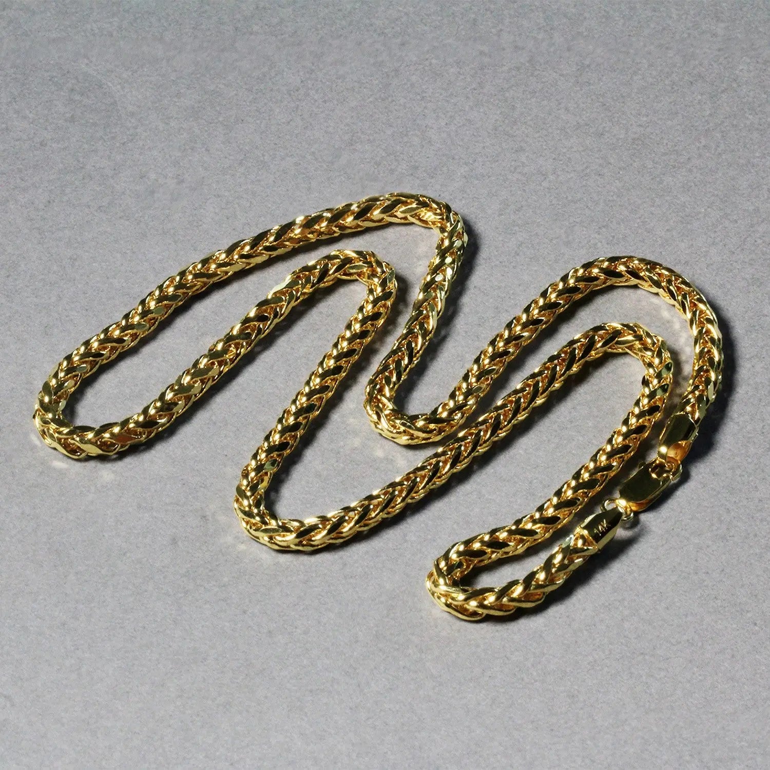 4.1mm 14k Yellow Gold Diamond Cut Round Franco Chain RCJ Chains  CELESTIA LUXE JEWELLERS
