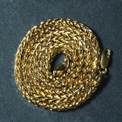 4.1mm 14k Yellow Gold Diamond Cut Round Franco Chain RCJ Chains  CELESTIA LUXE JEWELLERS