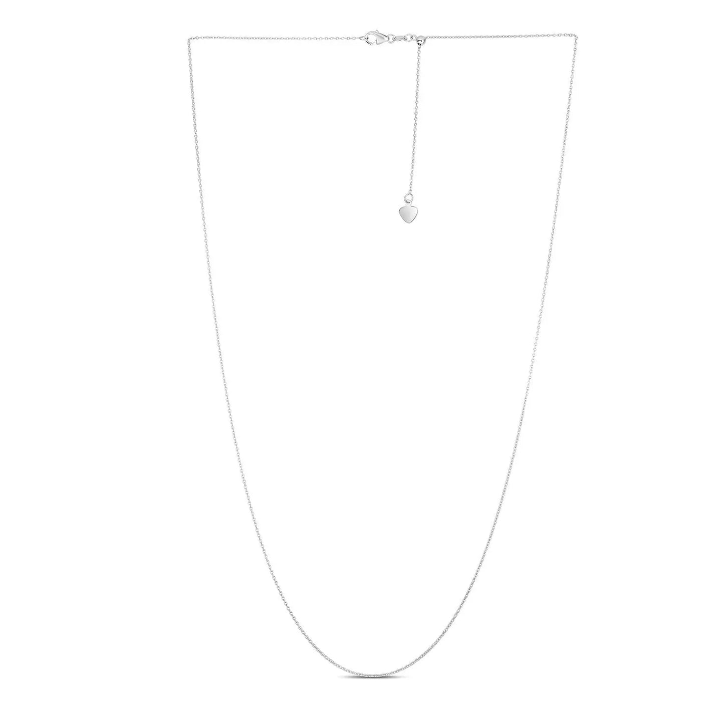 Adjustable Cable Chain in 14k White Gold (0.97 mm) RCJ Chains  CELESTIA LUXE JEWELLERS