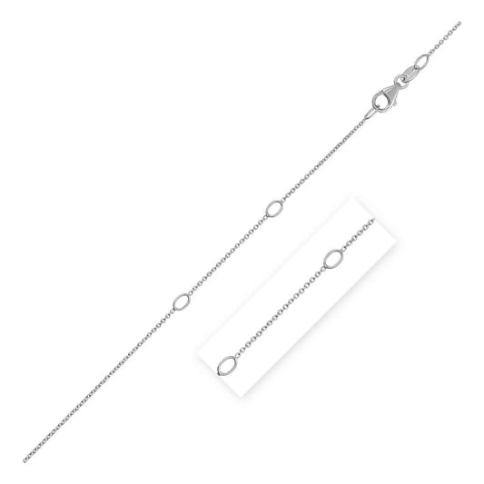 Adjustable Cable Chain in 14k White Gold (0.97 mm) RCJ Chains  CELESTIA LUXE JEWELLERS