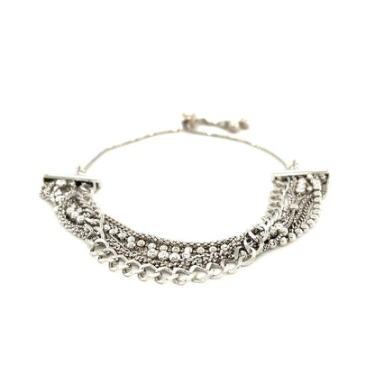 Adjustable Multi Chain Bracelet in Sterling Silver (15.00 mm) RCJ Bracelets  CELESTIA LUXE JEWELLERS