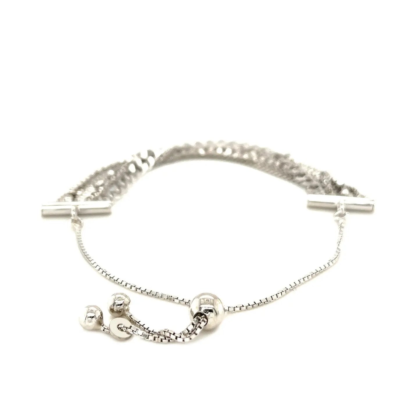 Adjustable Multi Chain Bracelet in Sterling Silver (15.00 mm) RCJ Bracelets  CELESTIA LUXE JEWELLERS
