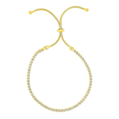 Adjustable Tennis Style Bracelet with Cubic Zirconia in Sterling Silver(5.10 mm) RCJ Bracelets  CELESTIA LUXE JEWELLERS