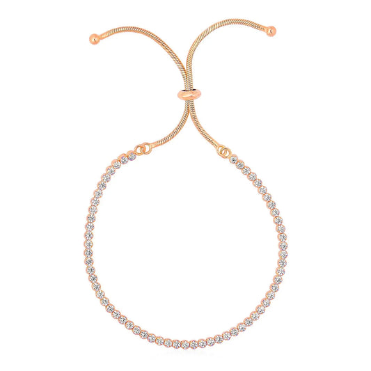 Adjustable Tennis Style Bracelet with Cubic Zirconia in Sterling Silver(5.10 mm) RCJ Bracelets  CELESTIA LUXE JEWELLERS