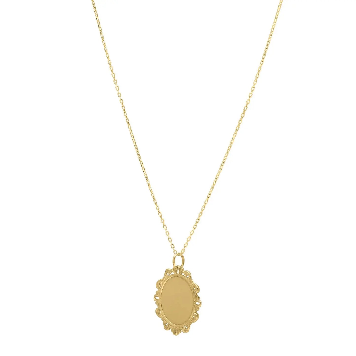 Baroque Round Pendant and Necklace in 14K Yellow Gold RCJ Necklaces  CELESTIA LUXE JEWELLERS