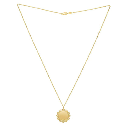 Baroque Round Pendant and Necklace in 14K Yellow Gold RCJ Necklaces  CELESTIA LUXE JEWELLERS