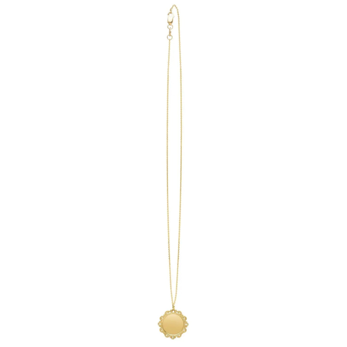Baroque Round Pendant and Necklace in 14K Yellow Gold RCJ Necklaces  CELESTIA LUXE JEWELLERS