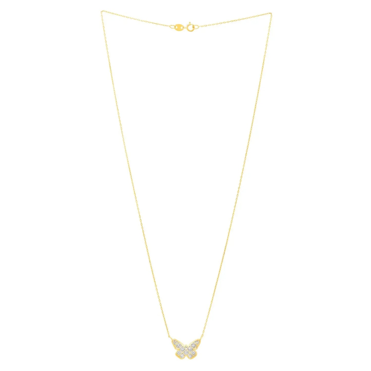 Checkered Butterfly Necklace in 14K Yellow Gold RCJ Necklaces  CELESTIA LUXE JEWELLERS
