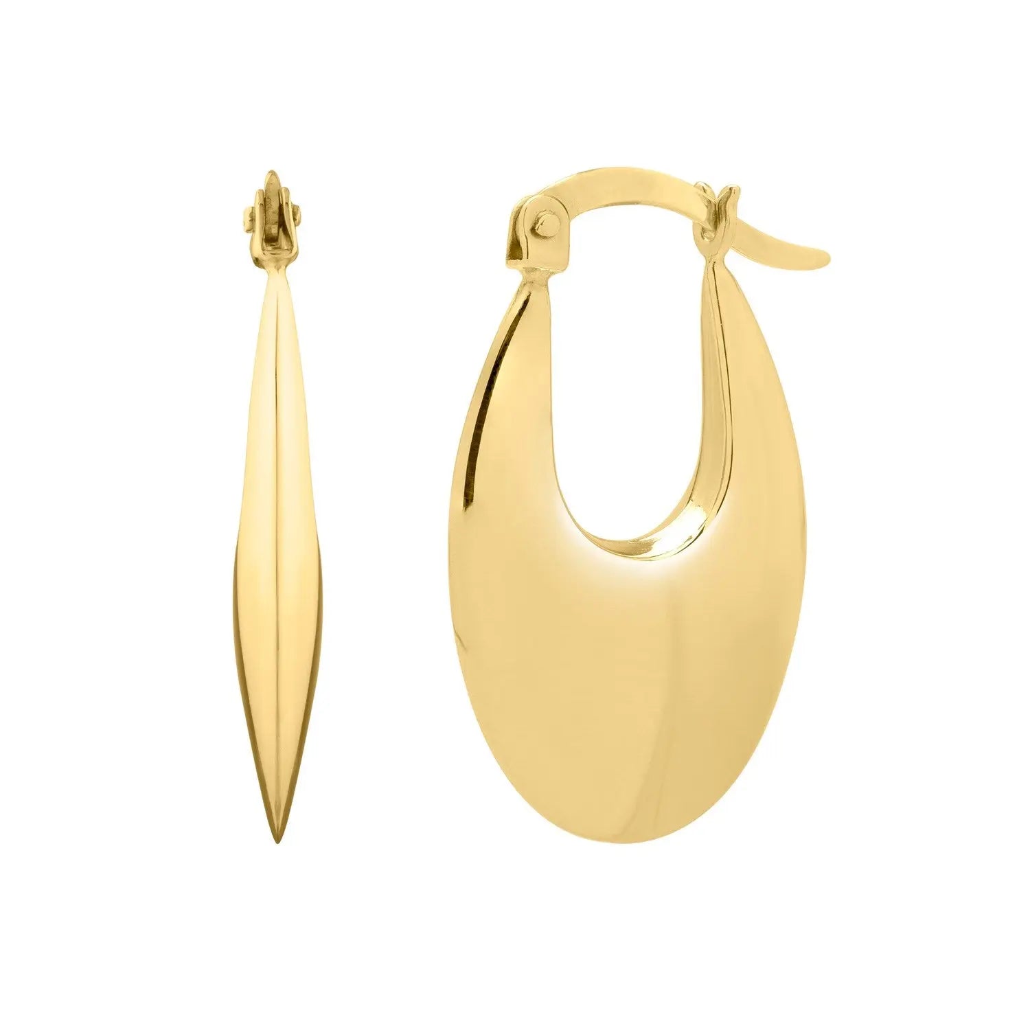 Creole Oval Hoop Earrings in 14K Yellow Gold RCJ Earrings  CELESTIA LUXE JEWELLERS
