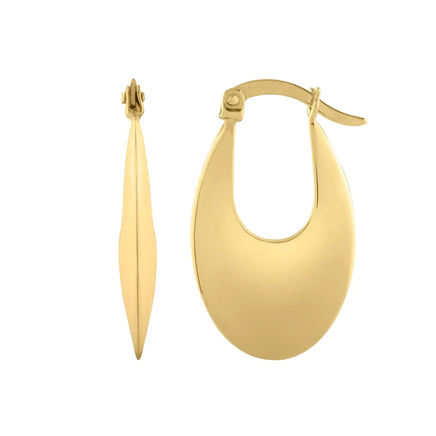 Creole Oval Hoop Earrings in 14K Yellow Gold RCJ Earrings  CELESTIA LUXE JEWELLERS