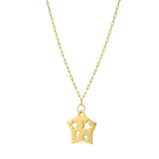 Cutout Star Necklace in 14K Yellow Gold RCJ Necklaces  CELESTIA LUXE JEWELLERS