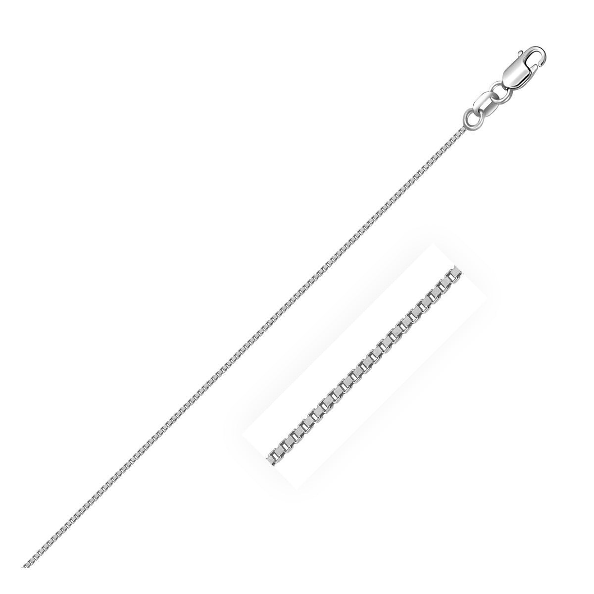 14k White Gold Classic Box Chain
