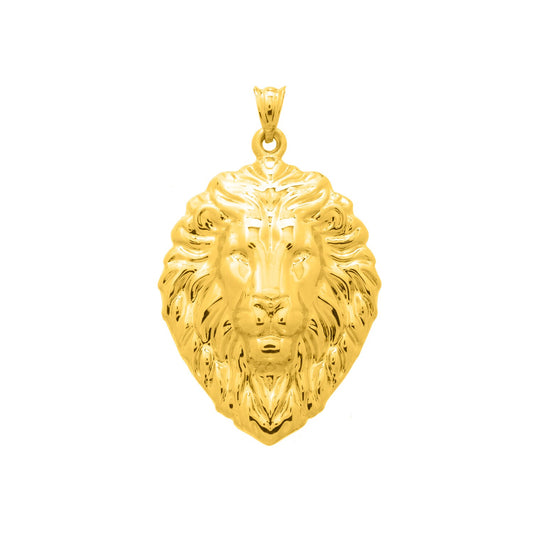 Lion Sculpté Pendant — 14K Yellow Gold