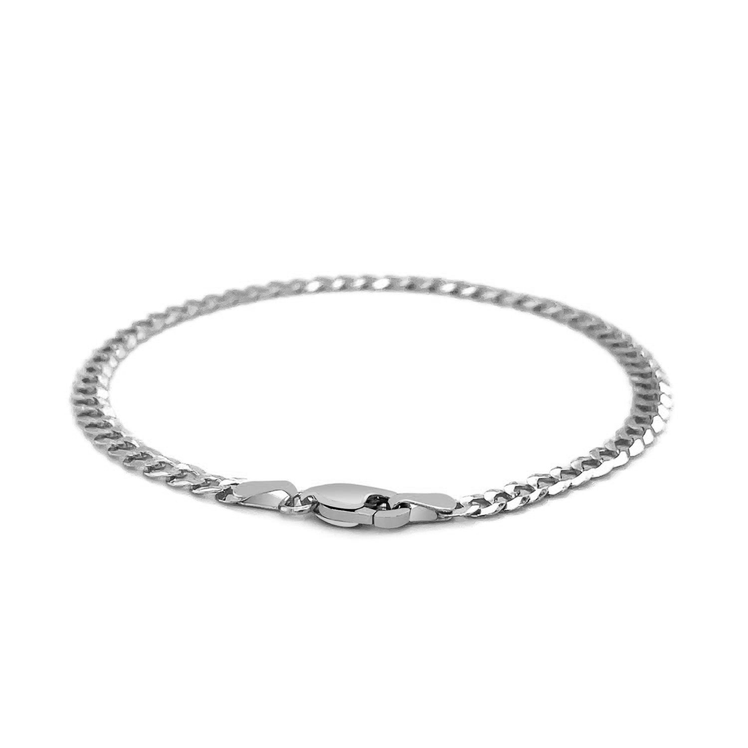 14k White Gold Solid Curb Bracelet (3.60 mm) RCJ Bracelets  CELESTIA LUXE JEWELLERS