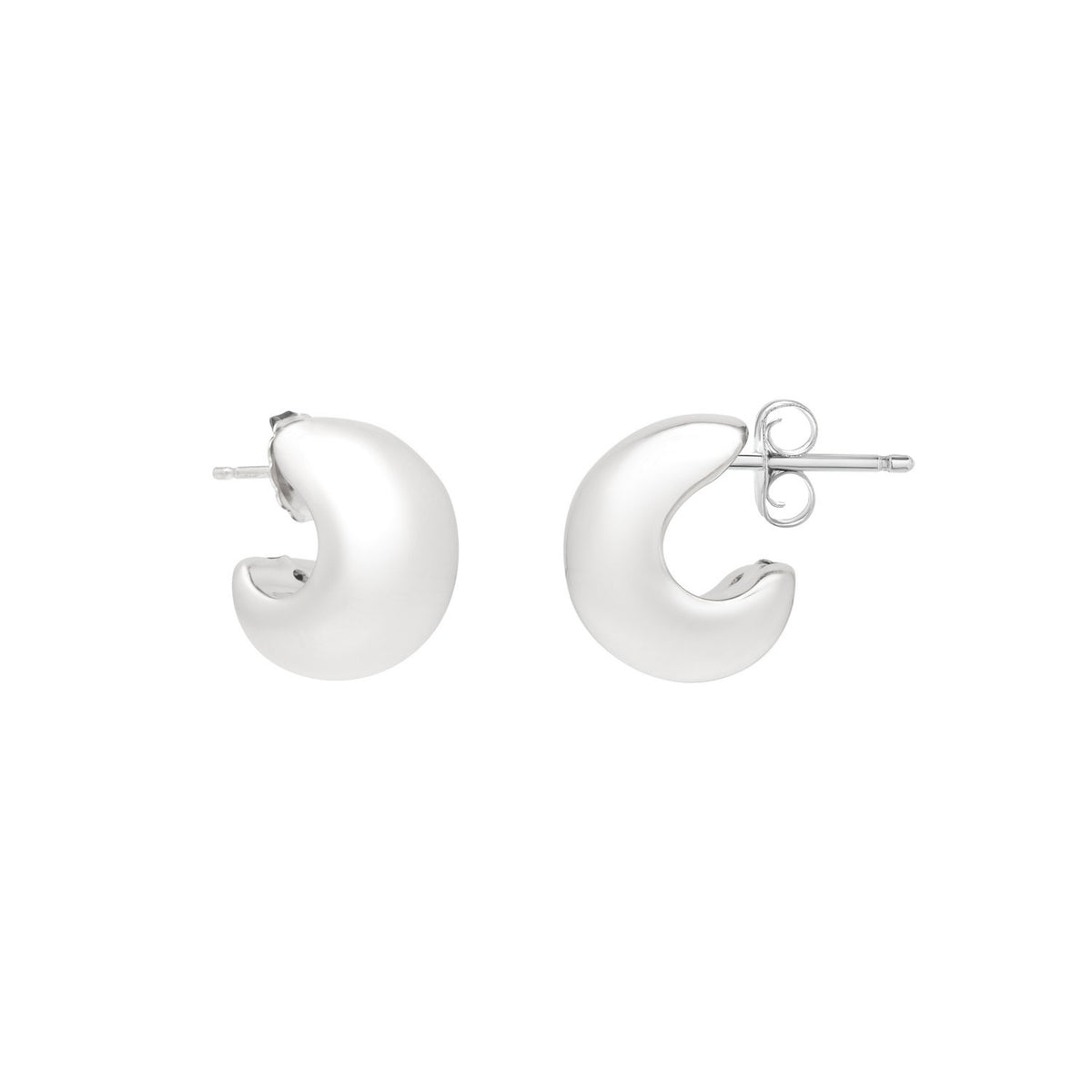 Sterling Silver C Hoop Earrings