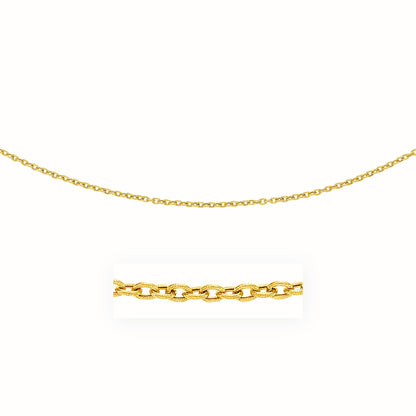 14k Yellow Gold Pendant Chain with Textured Links