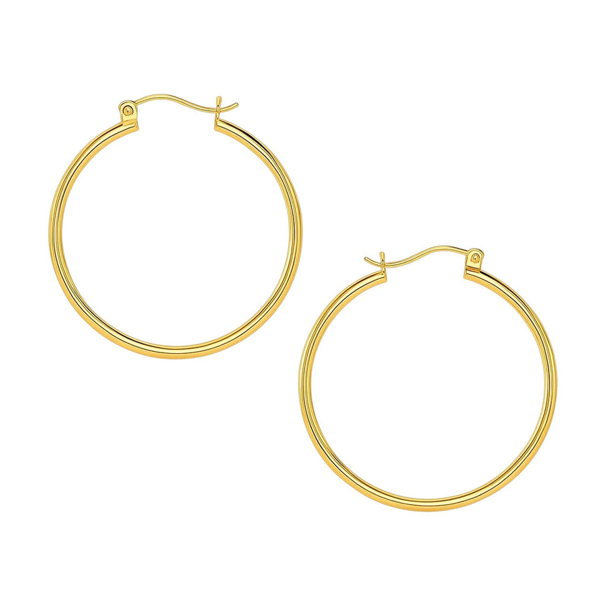 14k Yellow Gold Polished Hoop Earrings