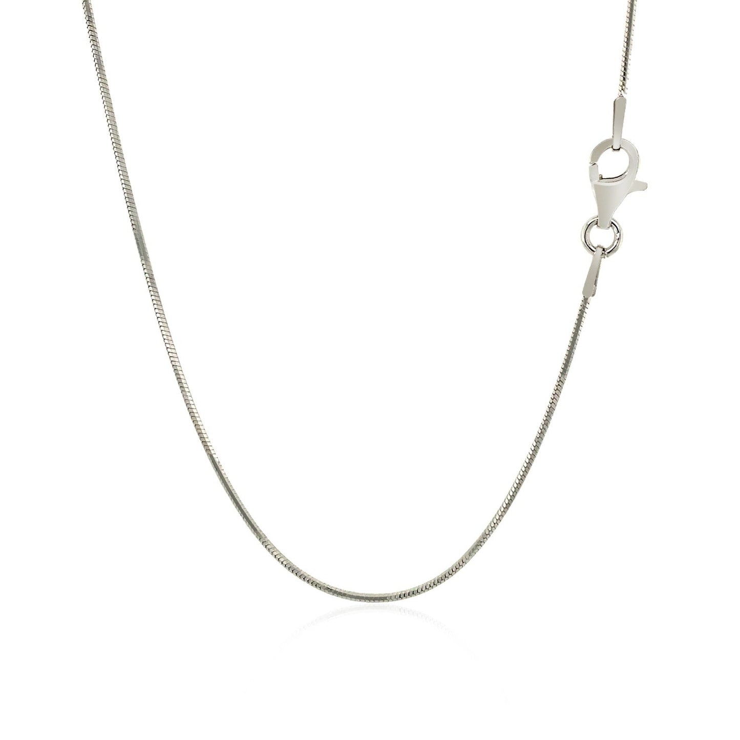 Sterling Silver Rhodium Plated Octagonal Snake Chain (0.90 mm) RCJ Chains  CELESTIA LUXE JEWELLERS