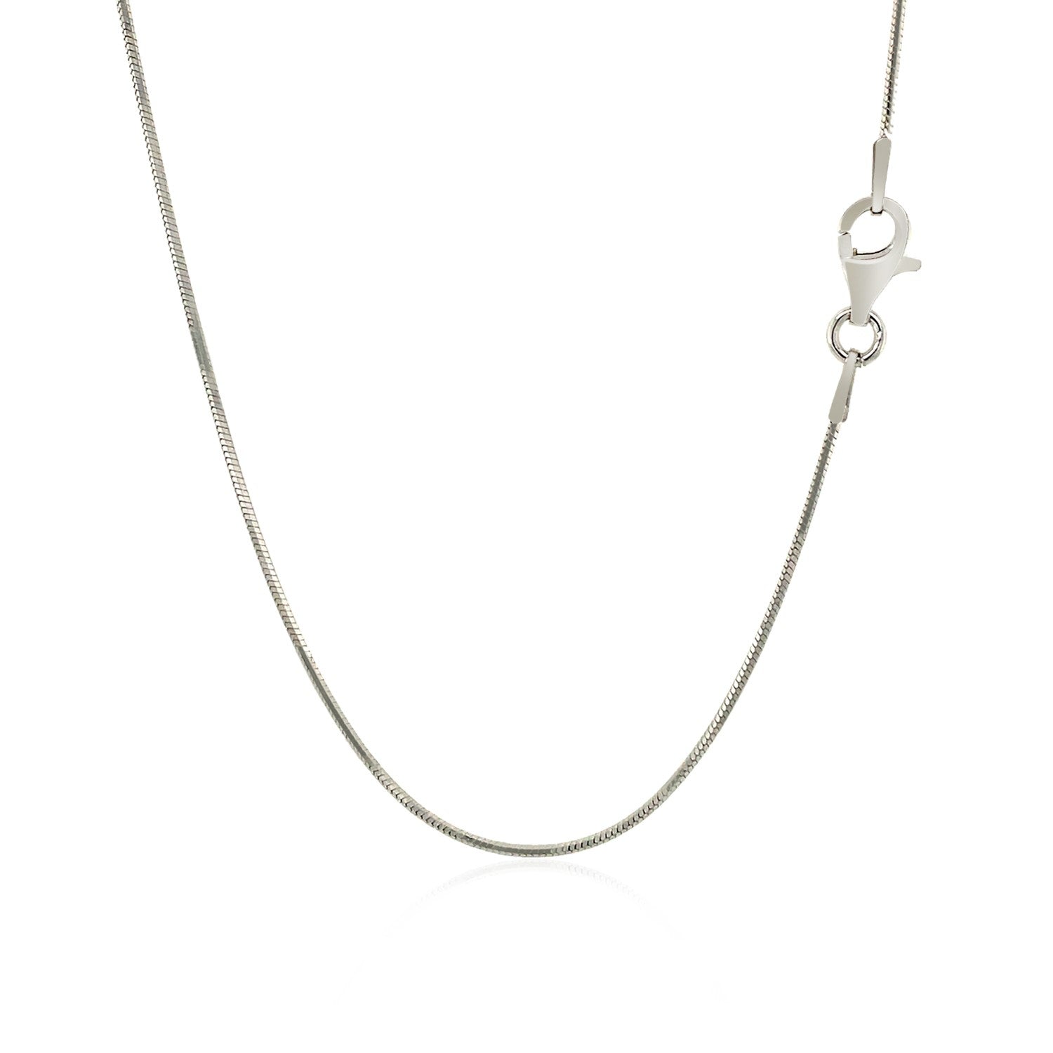 Sterling Silver Rhodium Plated Octagonal Snake Chain (0.90 mm) RCJ Chains  CELESTIA LUXE JEWELLERS