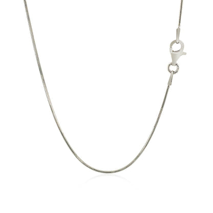 Sterling Silver Rhodium Plated Octagonal Snake Chain (0.90 mm) RCJ Chains  CELESTIA LUXE JEWELLERS