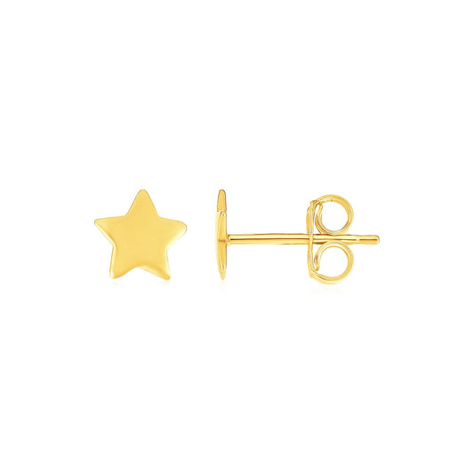 14k Yellow Gold Post Earrings with Stars(6.5mm) RCJ Earrings  CELESTIA LUXE JEWELLERS