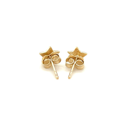14k Yellow Gold Post Earrings with Stars(6.5mm) RCJ Earrings  CELESTIA LUXE JEWELLERS